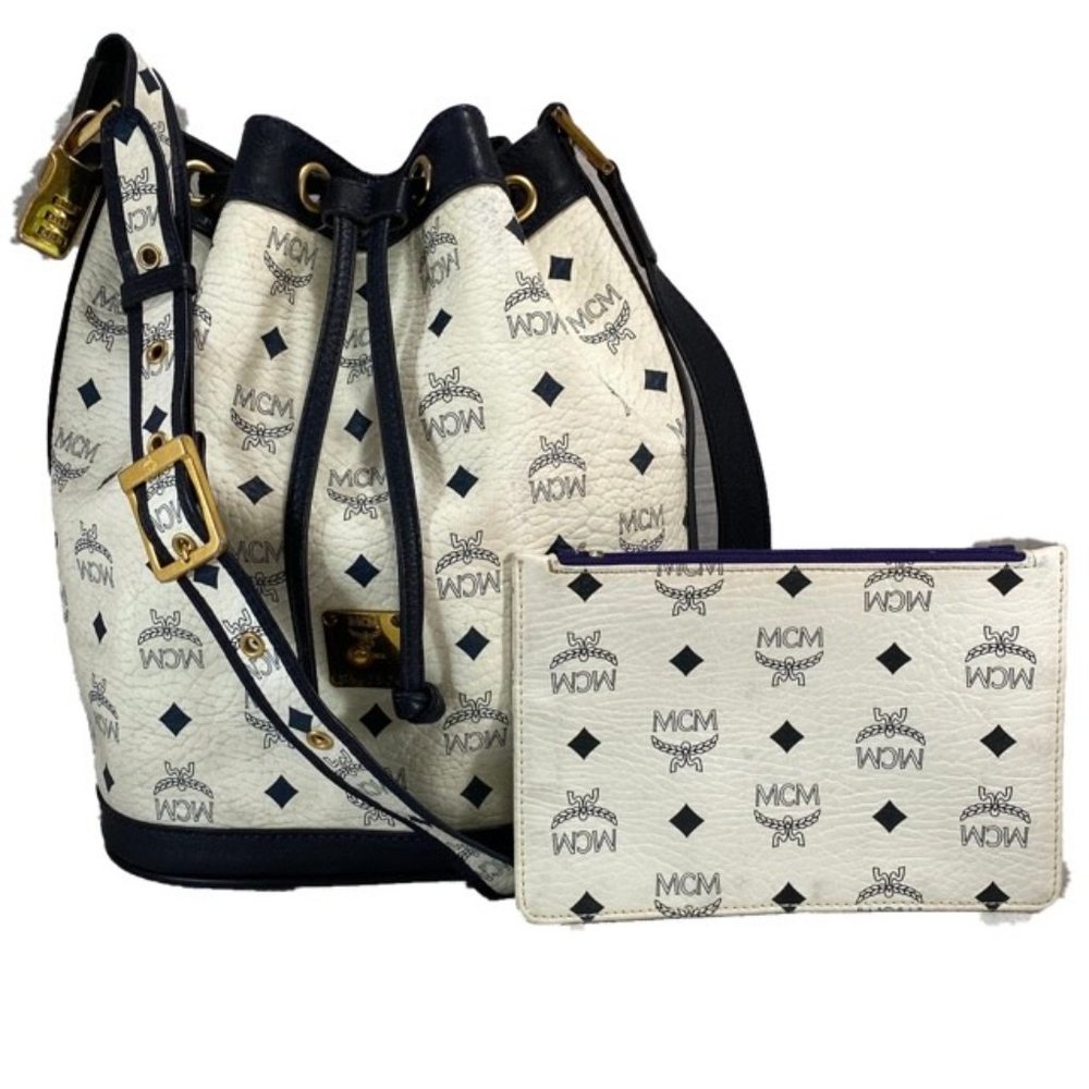 MCM White and Black Crossbody Bag Set